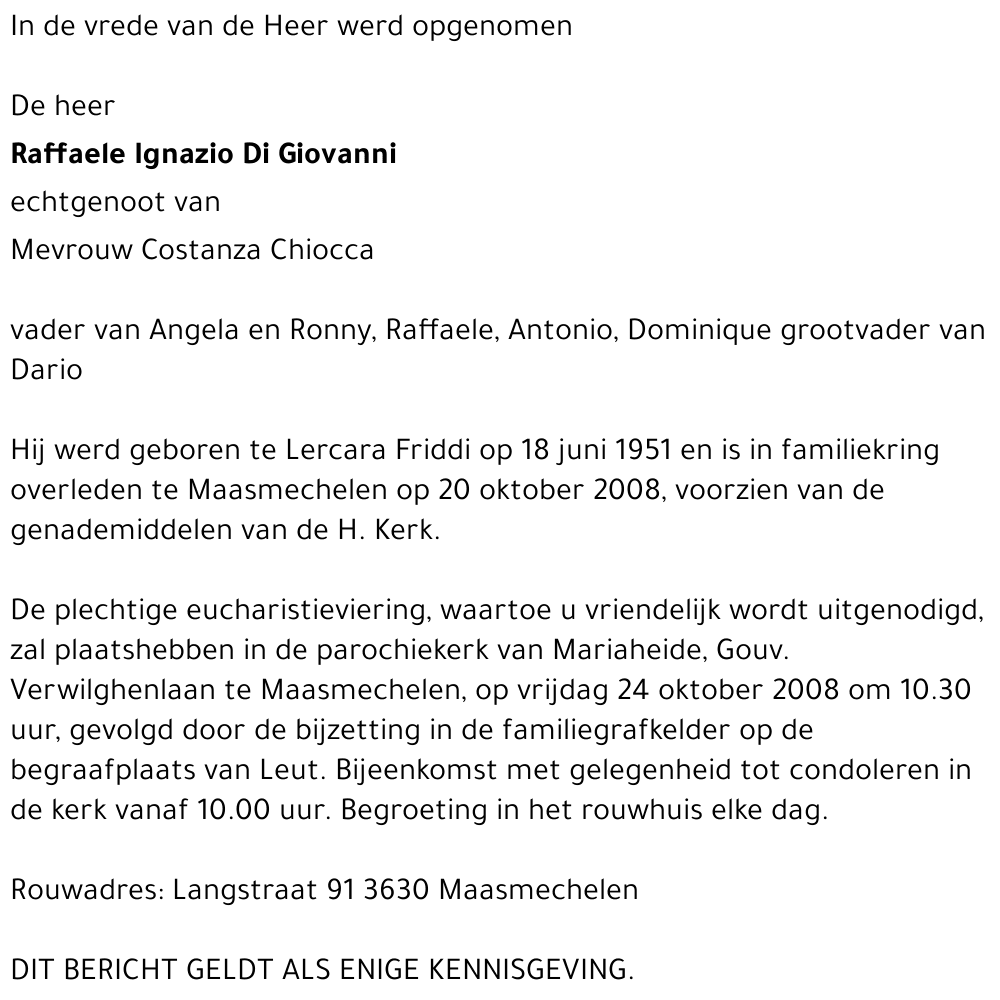 Raffaele Ignazio Di Giovanni