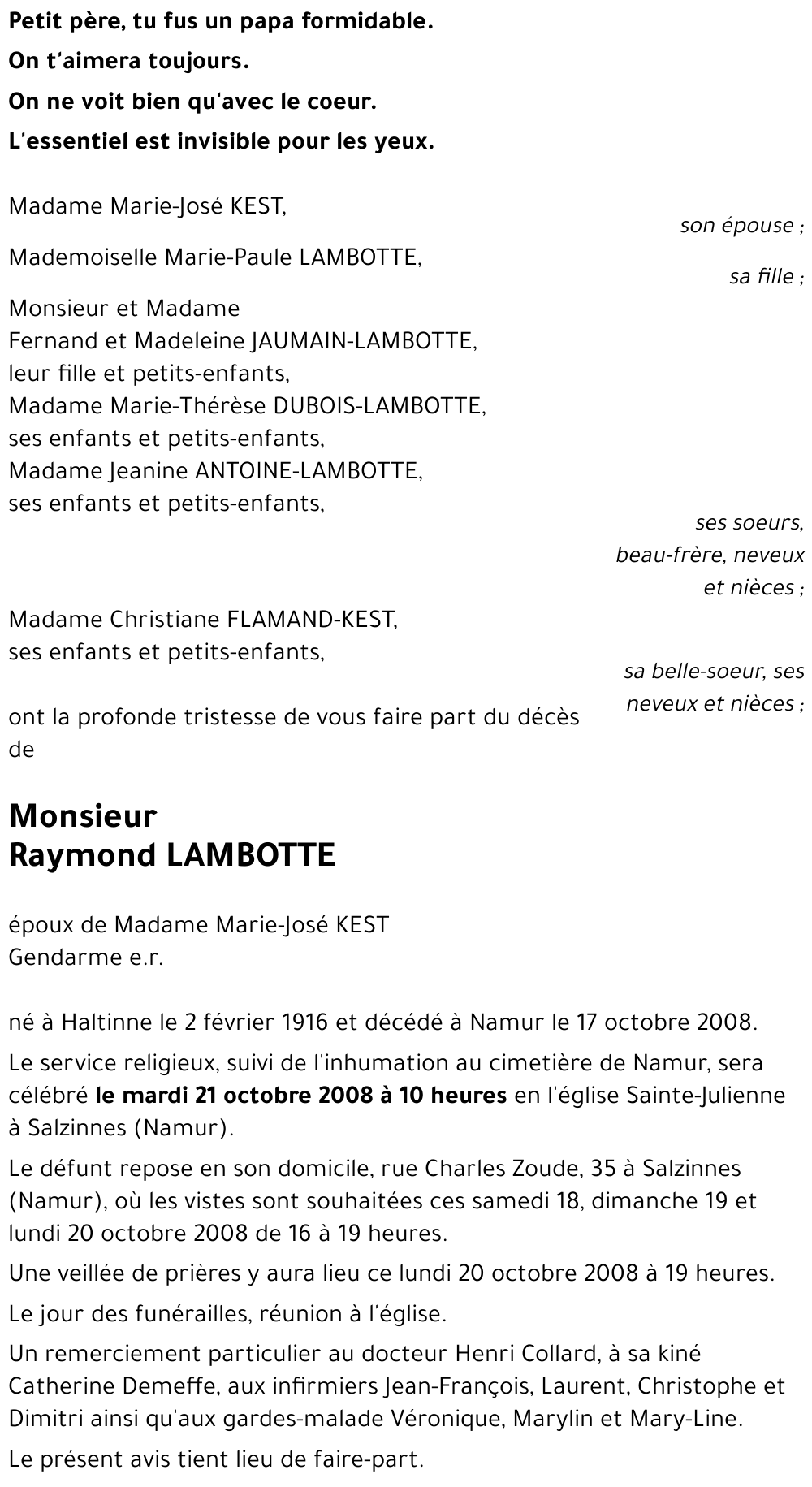 Raymond LAMBOTTE