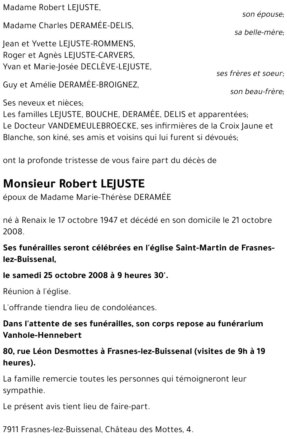 Robert LEJUSTE