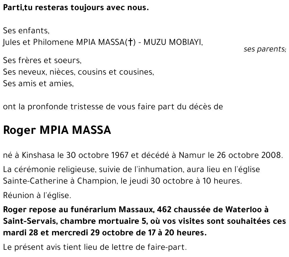 Roger MPIA MASSA