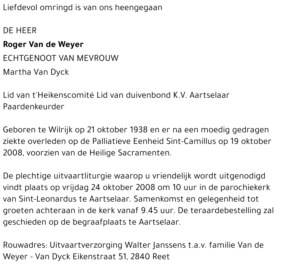 Roger VAn de Weyer