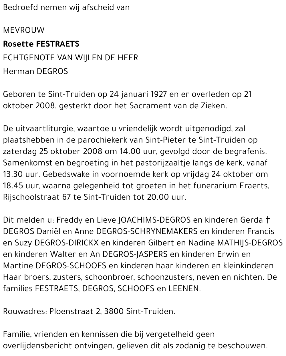 Rosette Festraets