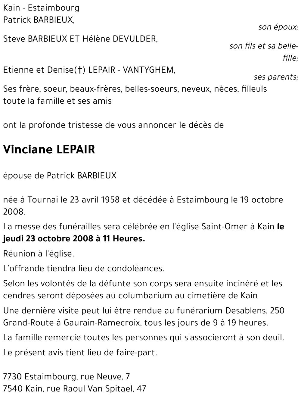 Vinciane LEPAIR