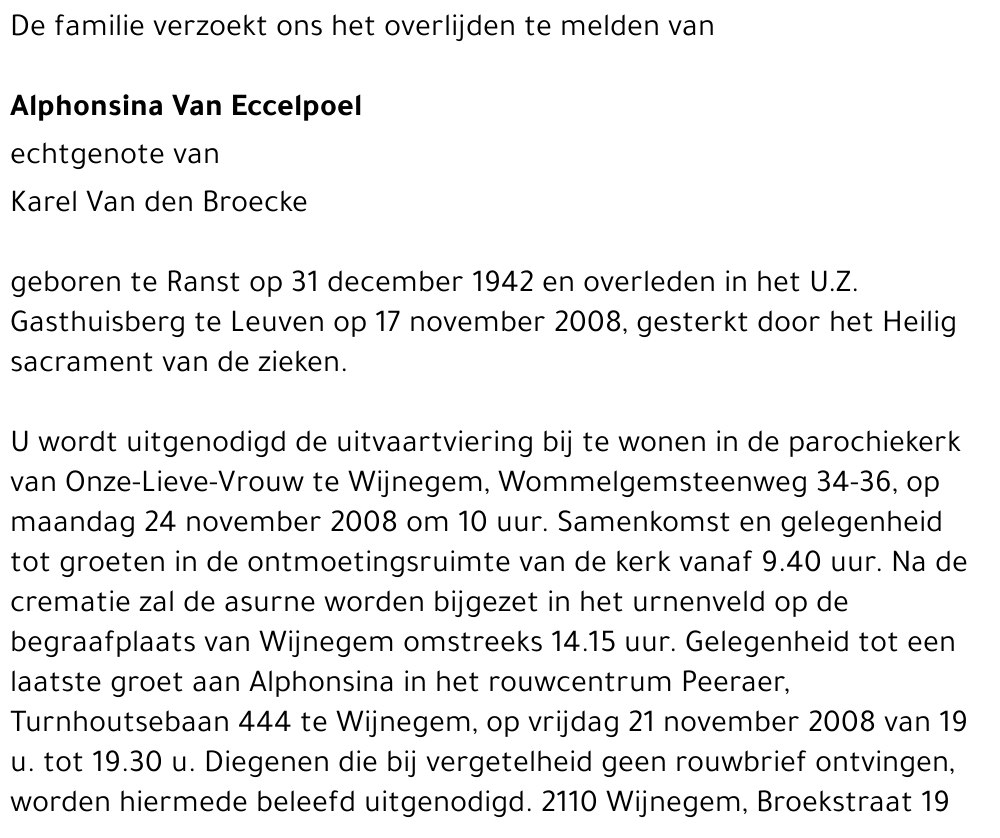 Alphonsina Van Eccelpoel