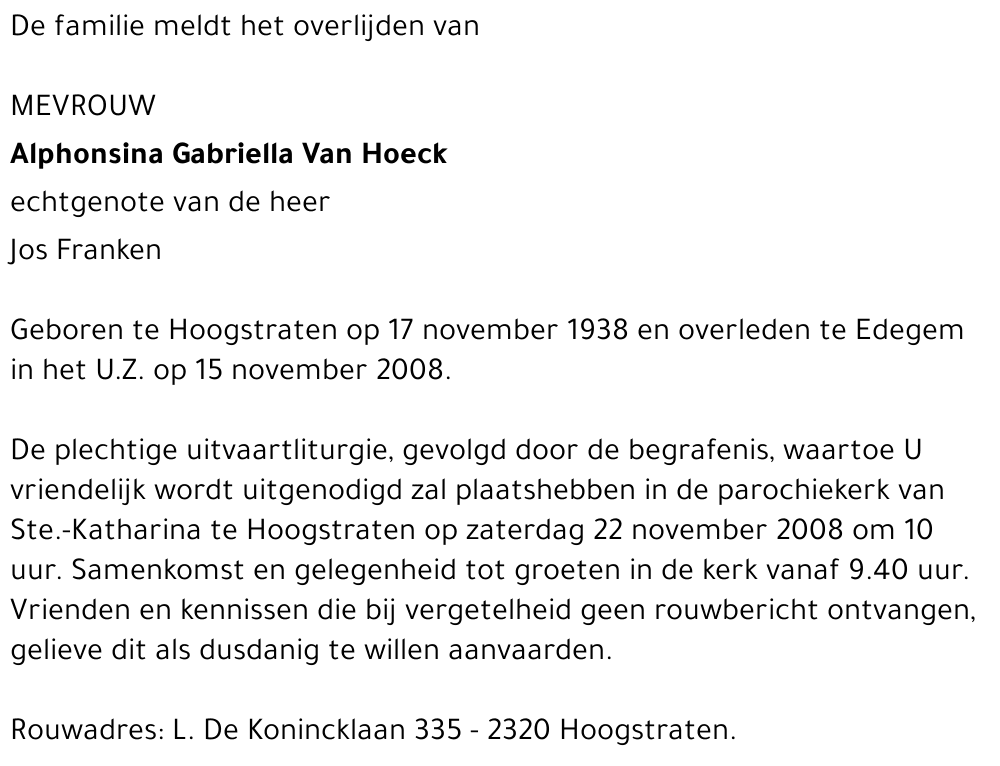 Alphonsina Van Hoeck