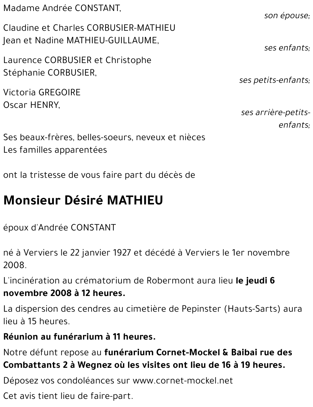 Désiré MATHIEU