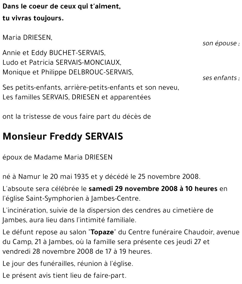 Freddy SERVAIS
