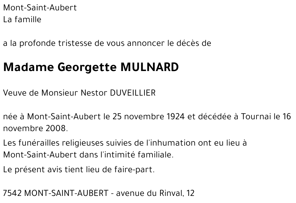 Georgette MULNARD