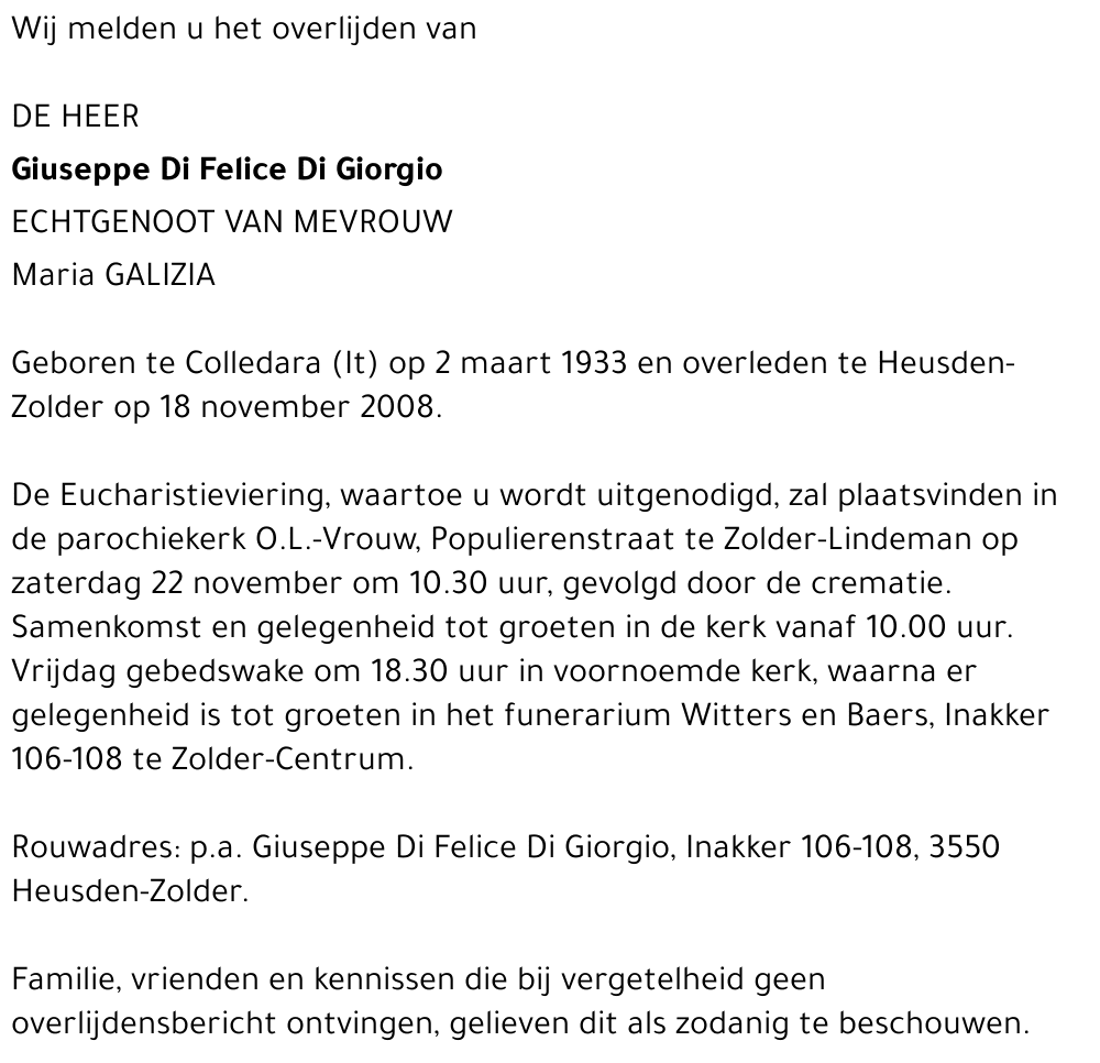 Giuseppe Di Felice Di Giorgio