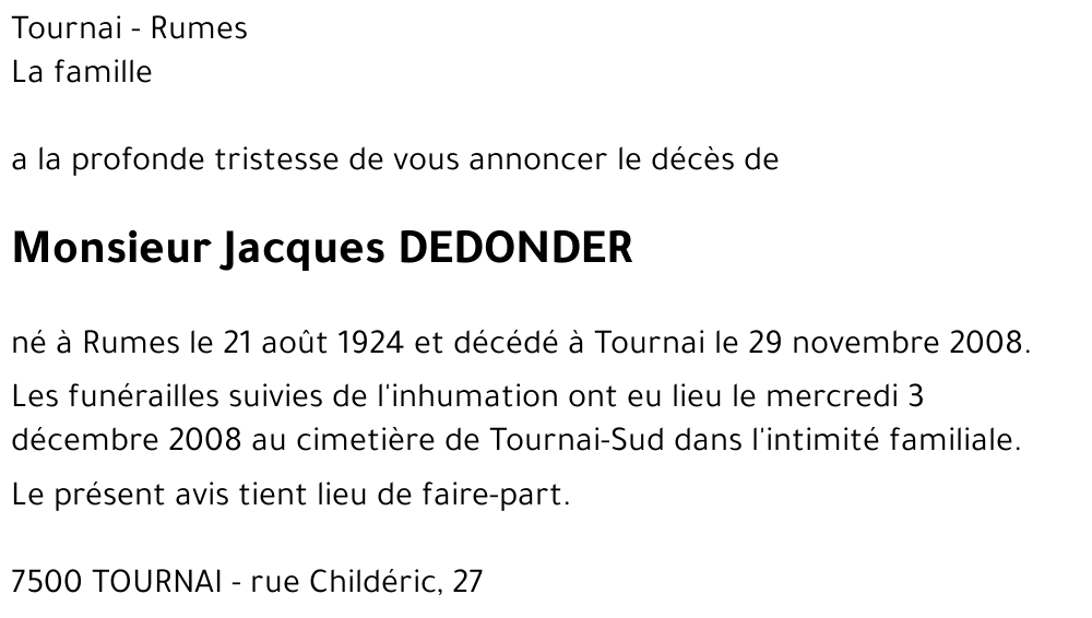 Jacques DEDONDER