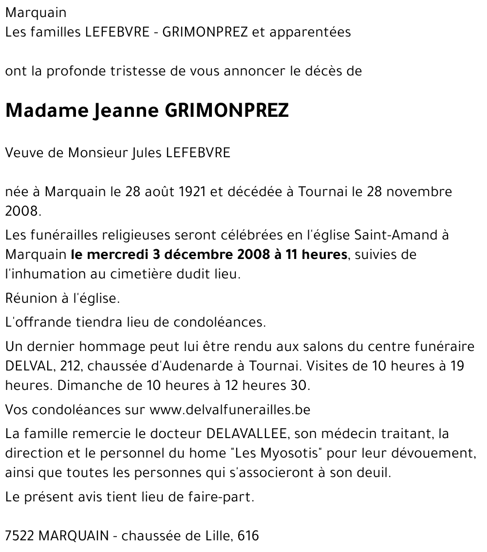 Jeanne GRIMONPREZ