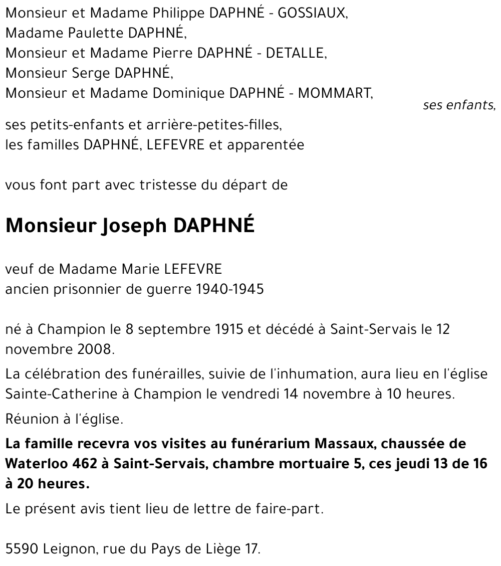 Joseph DAPHNÉ