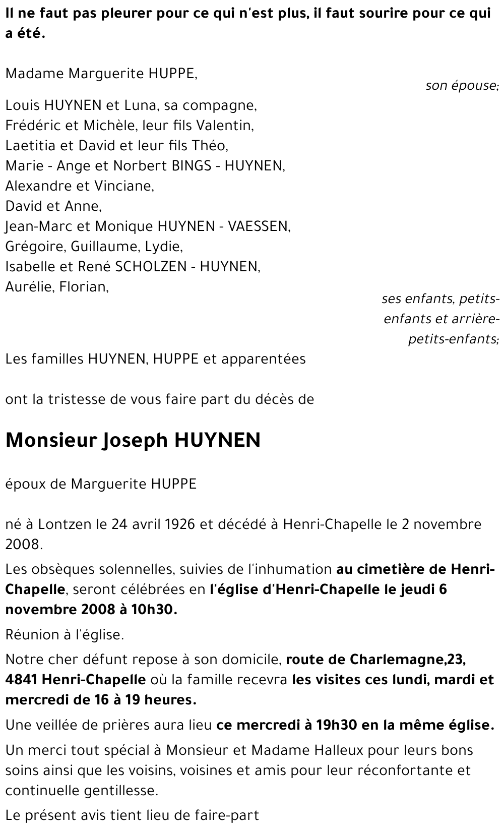 Joseph HUYNEN