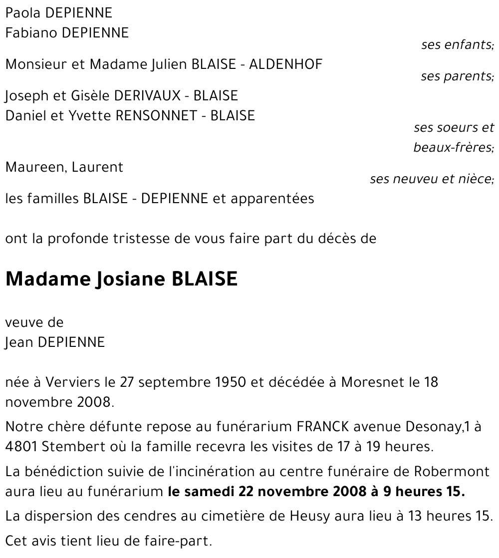 Josiane BLAISE