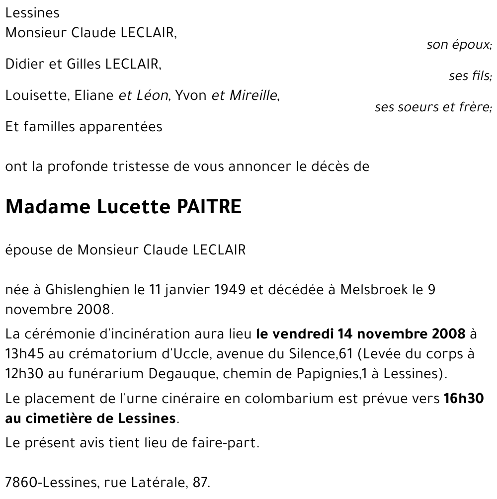 Lucette PAITRE
