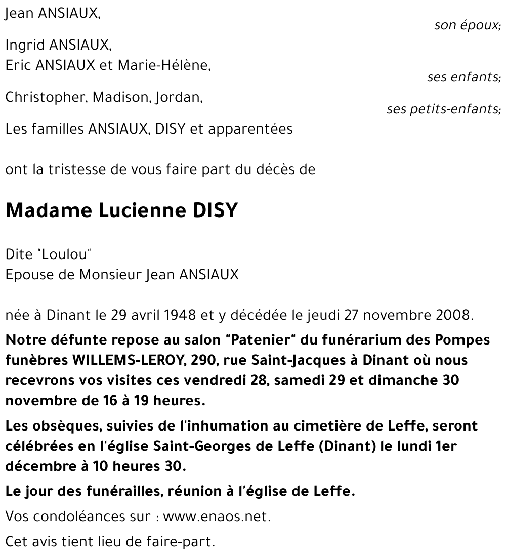 Lucienne DISY