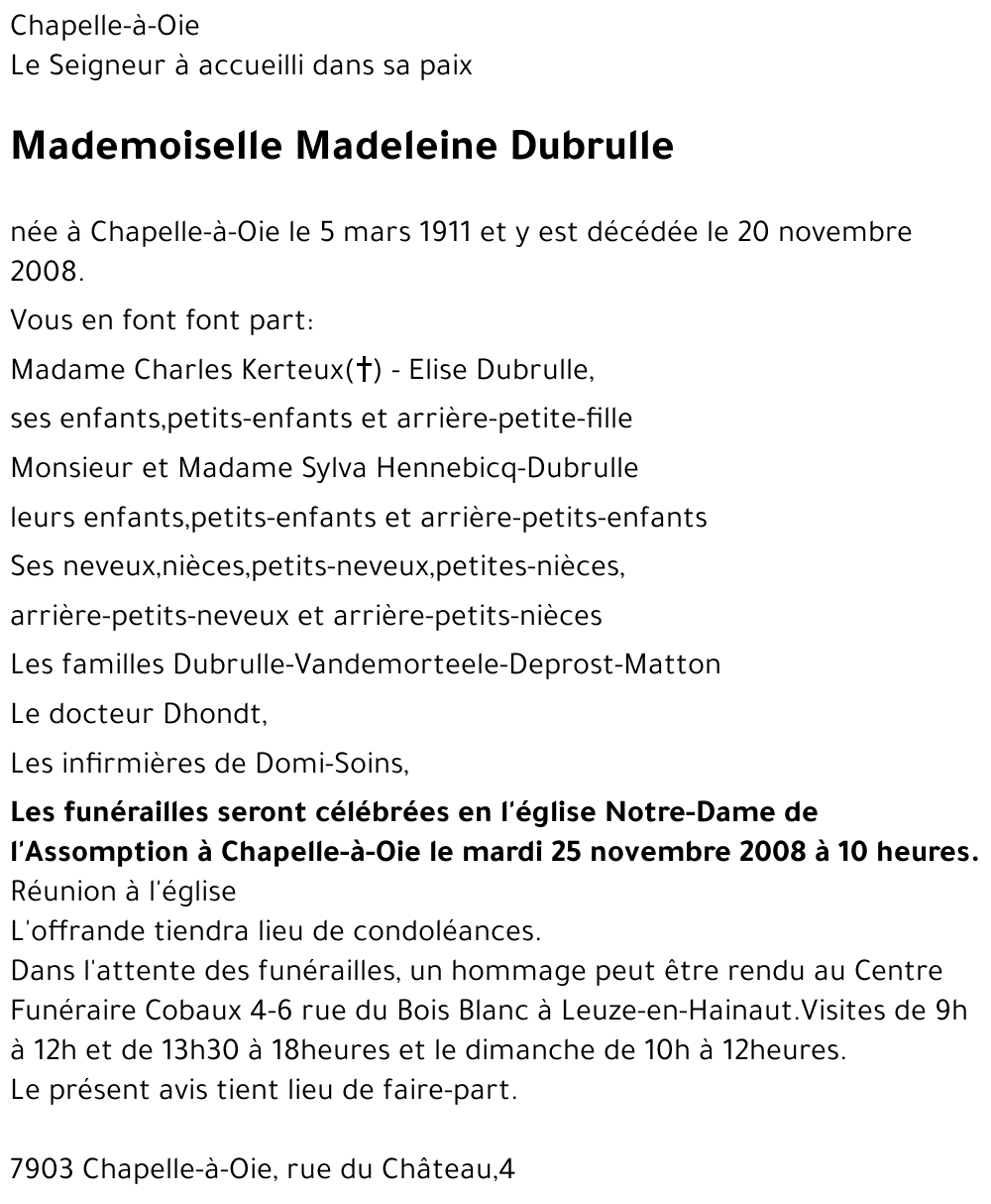 Madeleine Dubrulle
