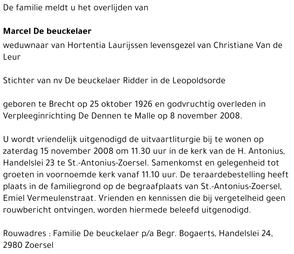 Marcel De beuckelaer