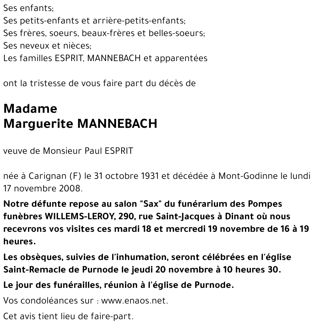 Marguerite MANNEBACH