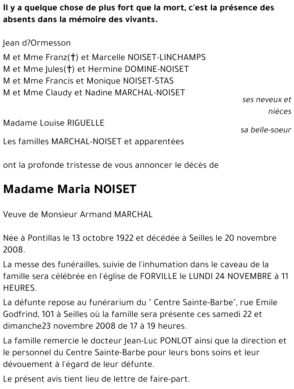 Maria NOISET