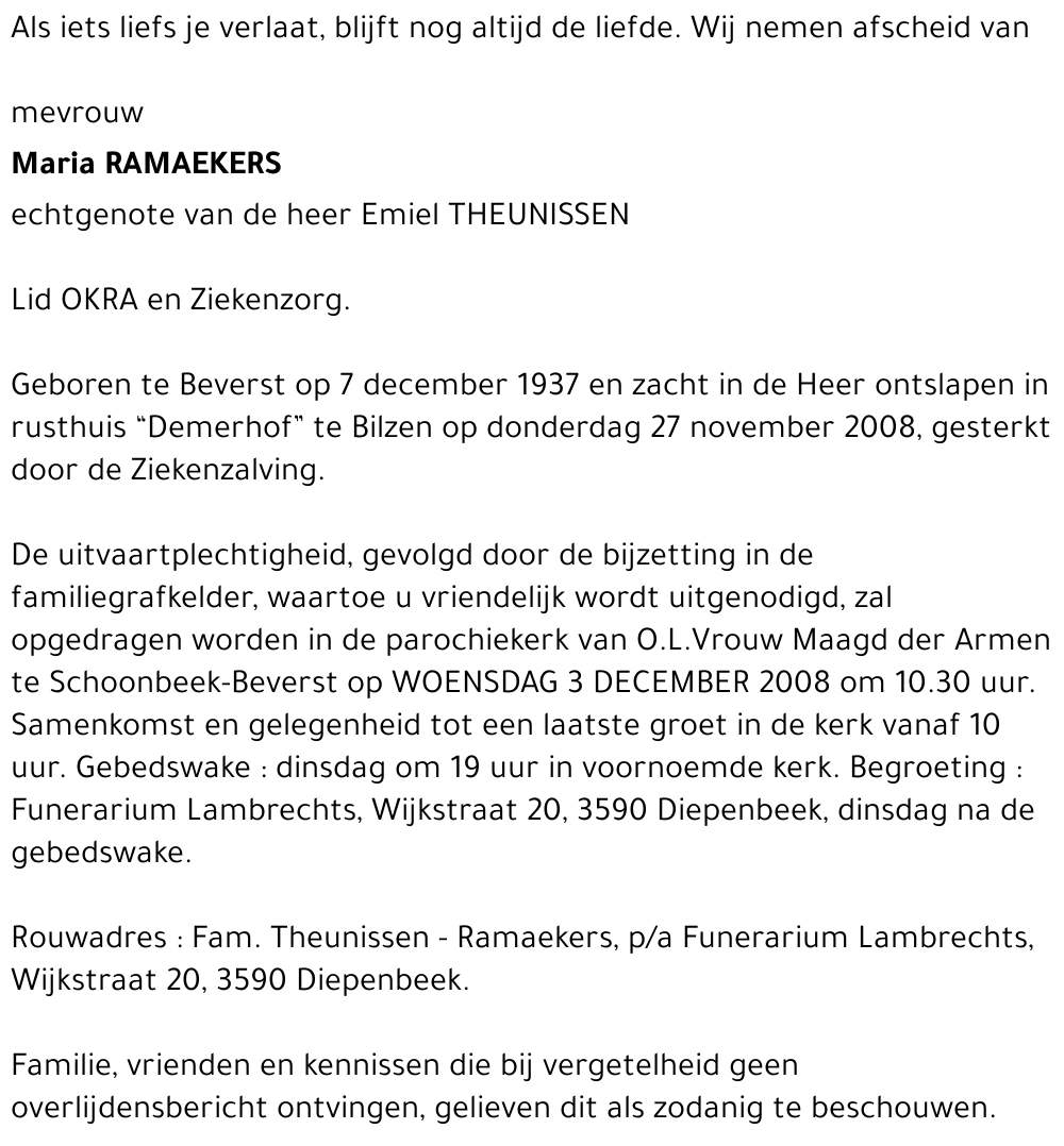 Maria RAMAEKERS