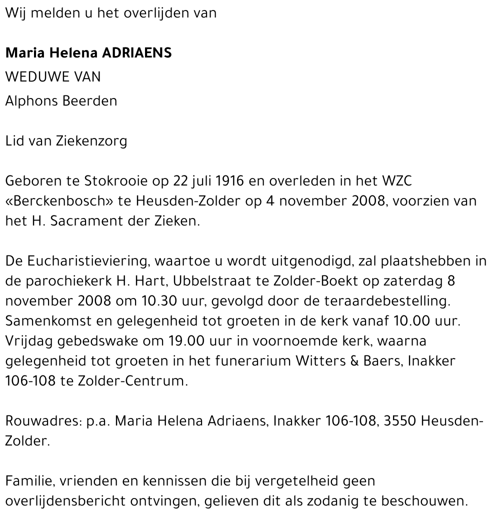 Marie Helena Adriaens