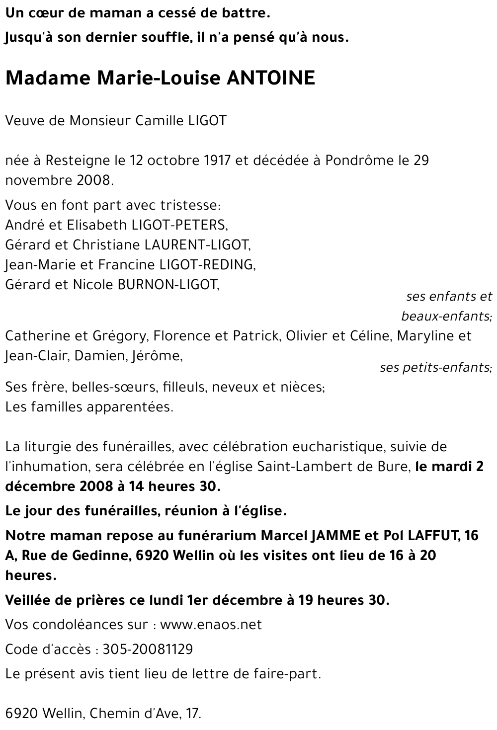 Marie-Louise ANTOINE