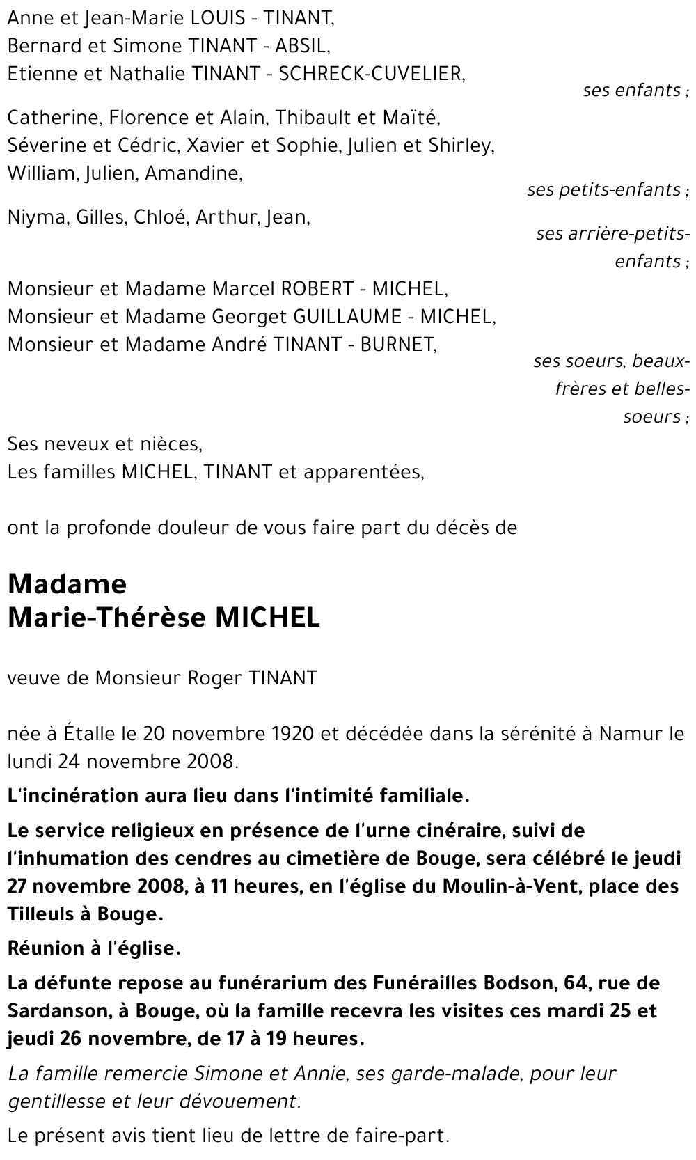 Marie-Thérèse MICHEL