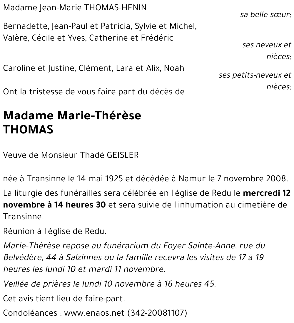 Marie-Thérèse THOMAS
