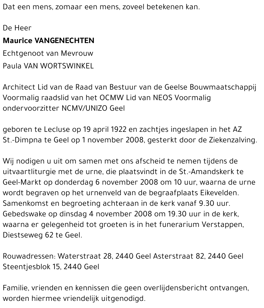 Maurice Vangenechten