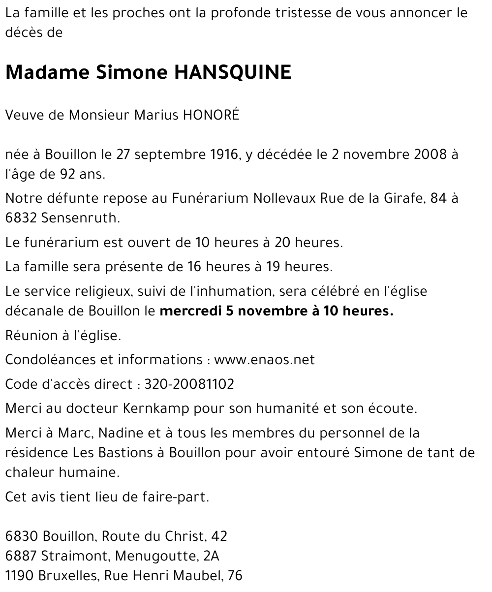 Simone HANSQUINE
