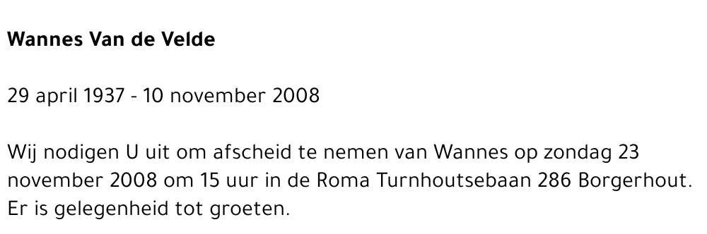 Wannes Van de Velde