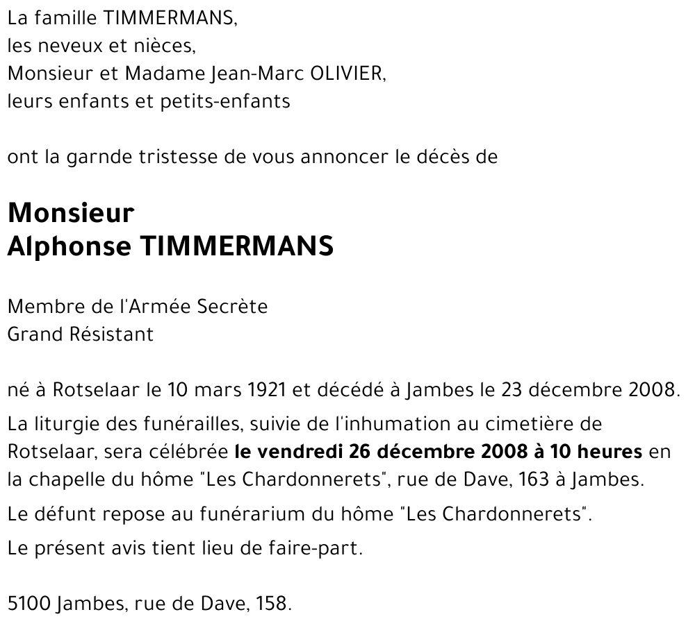 Alphonse TIMMERMANS