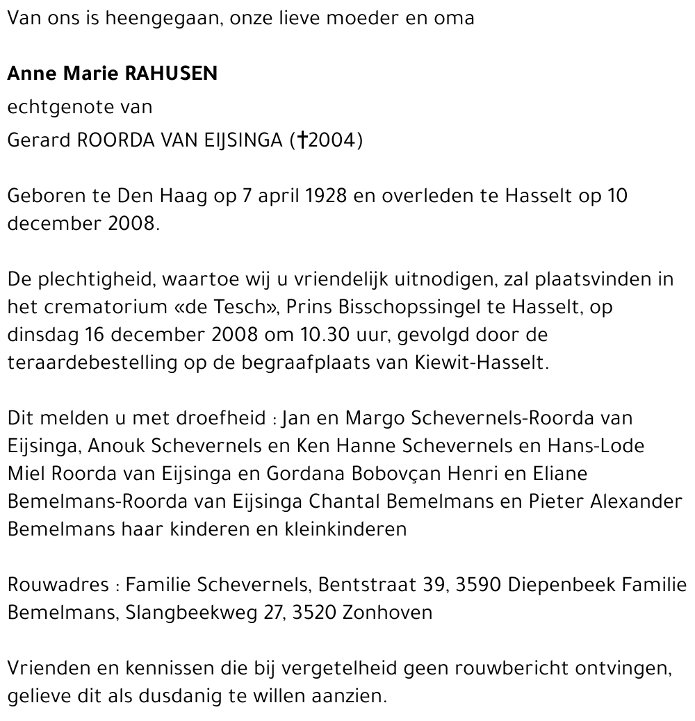Anne Marie Rahusen