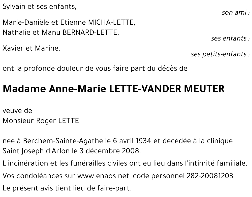 Anne-Marie VANDER MEUTER