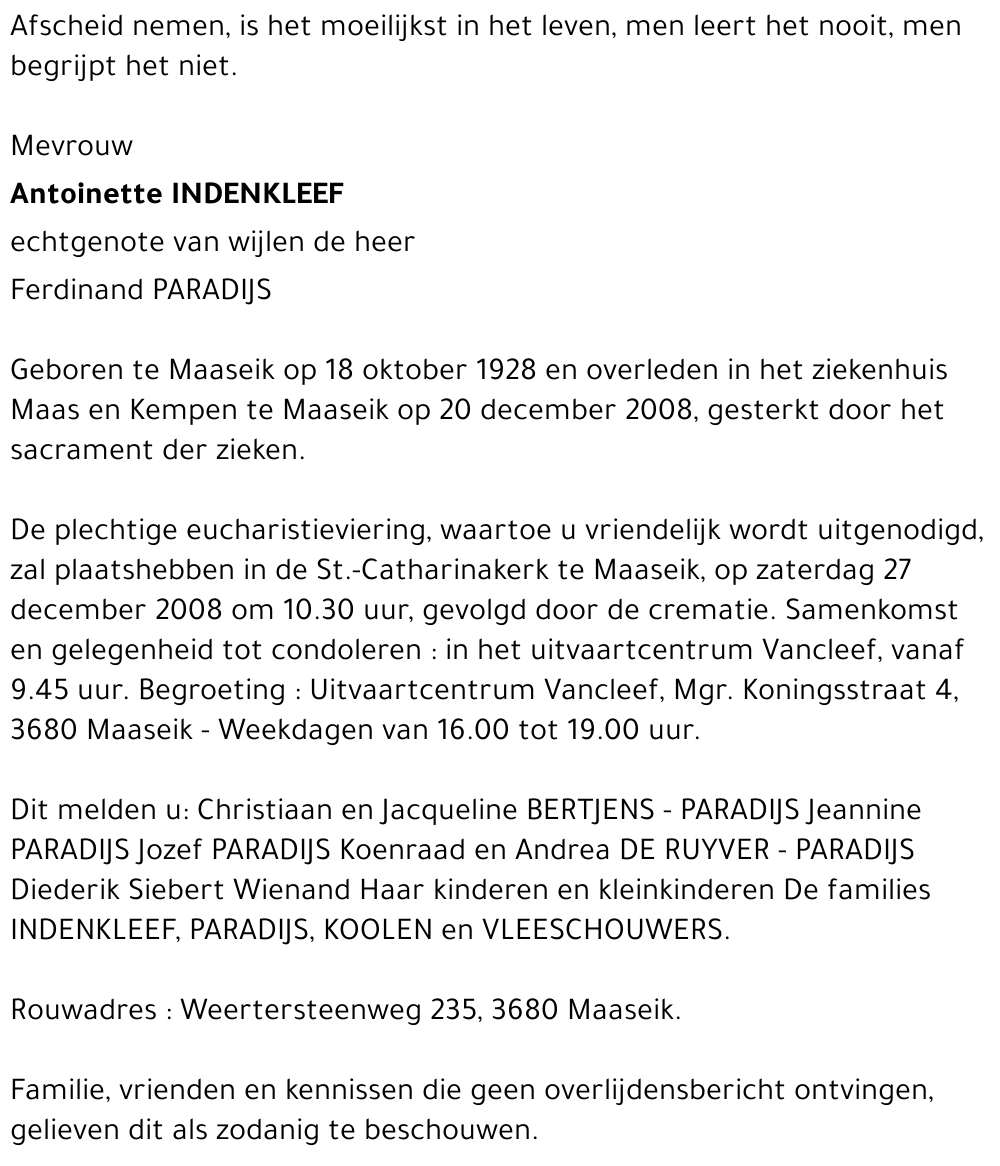 Antoinette Indenkleef