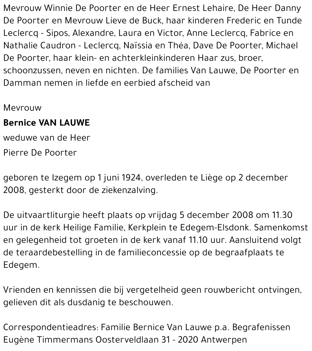Bernardinne Van Lauwe