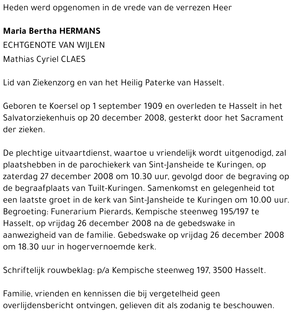 Bertha Hermans