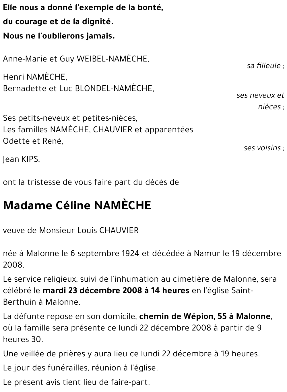 Céline NAMÊCHE