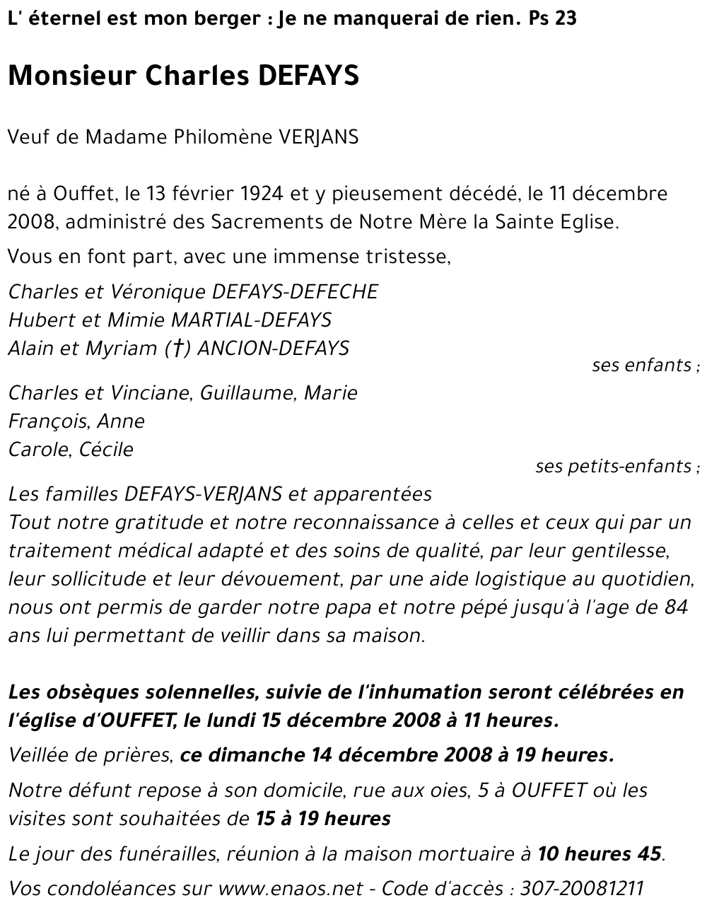 Charles DEFAYS