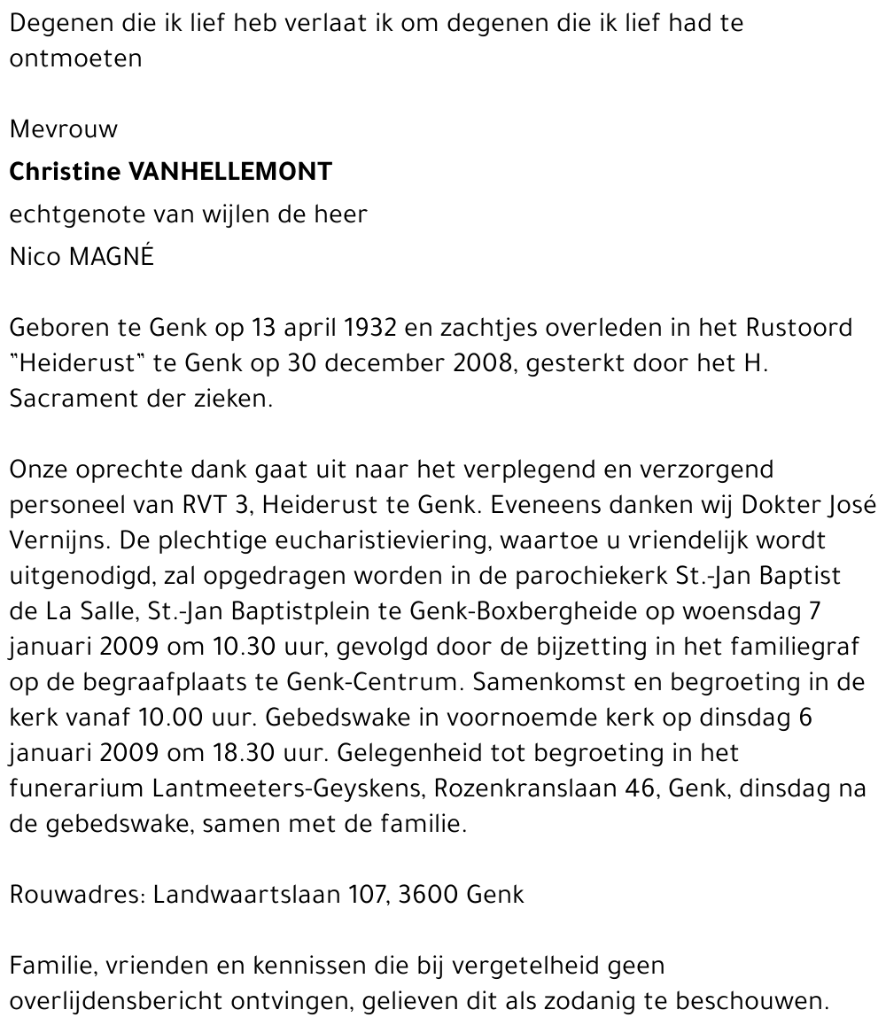 Christine VANHELLEMONT