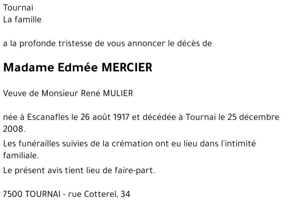 Edmée MERCIER