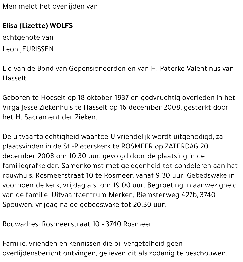 Elisa (Lizette) Wolfs