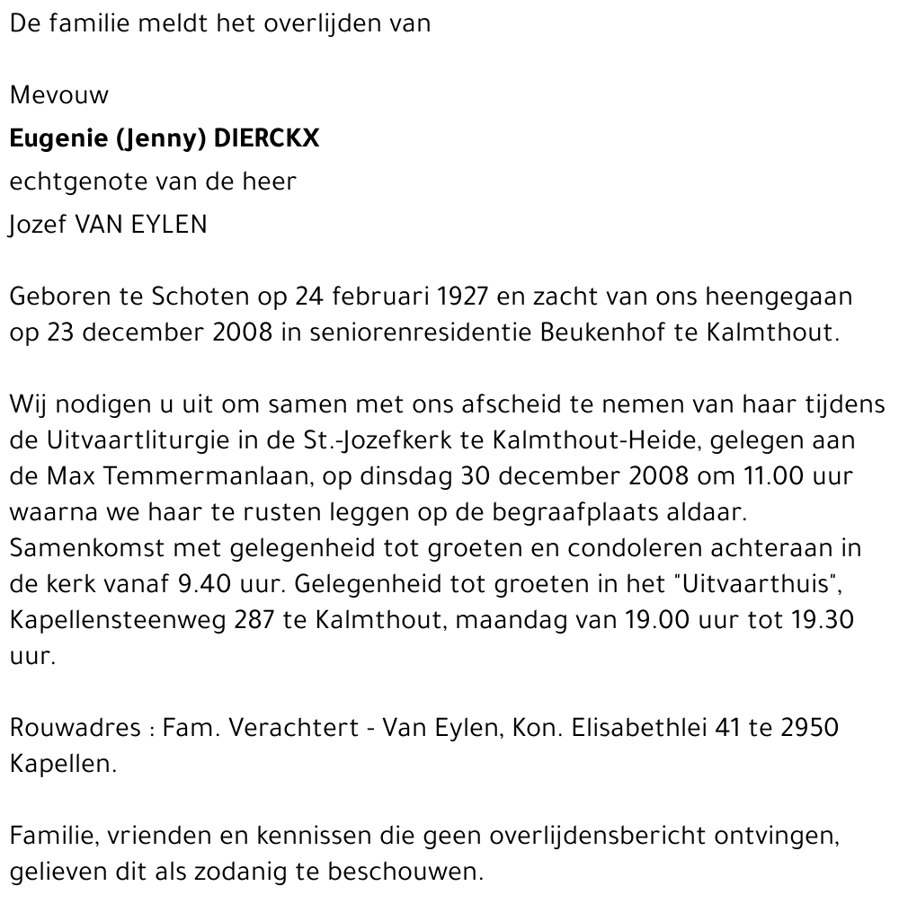 Eugenie (Jenny) DIERCKX