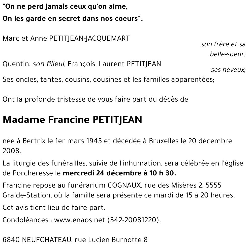 Francine PETITJEAN