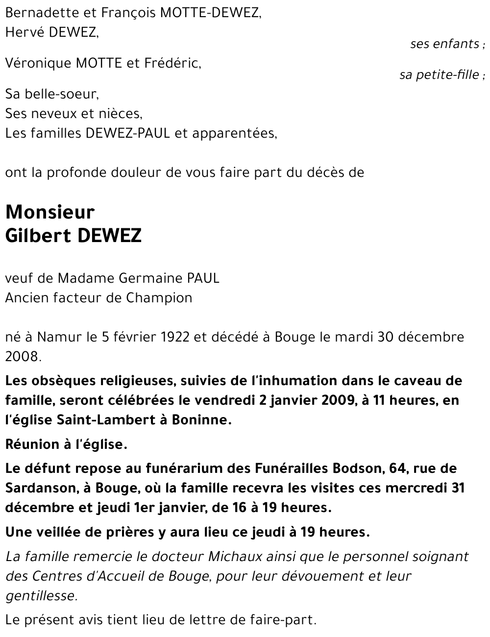 Gilbert DEWEZ