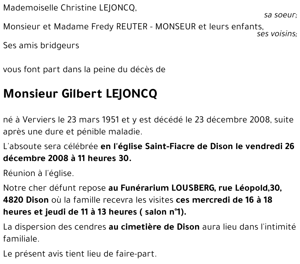 Gilbert LEJONCQ