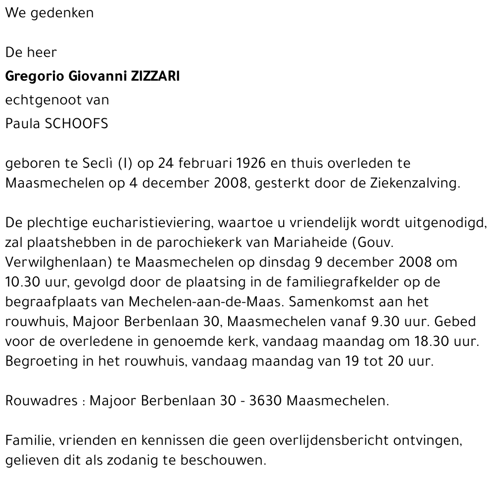 Gregorio Giovanni ZIZZARI