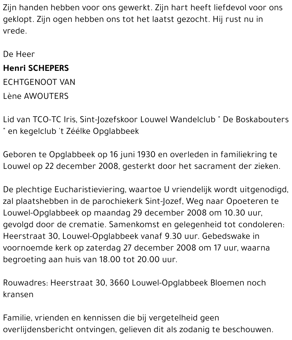 Henri SCHEPERS