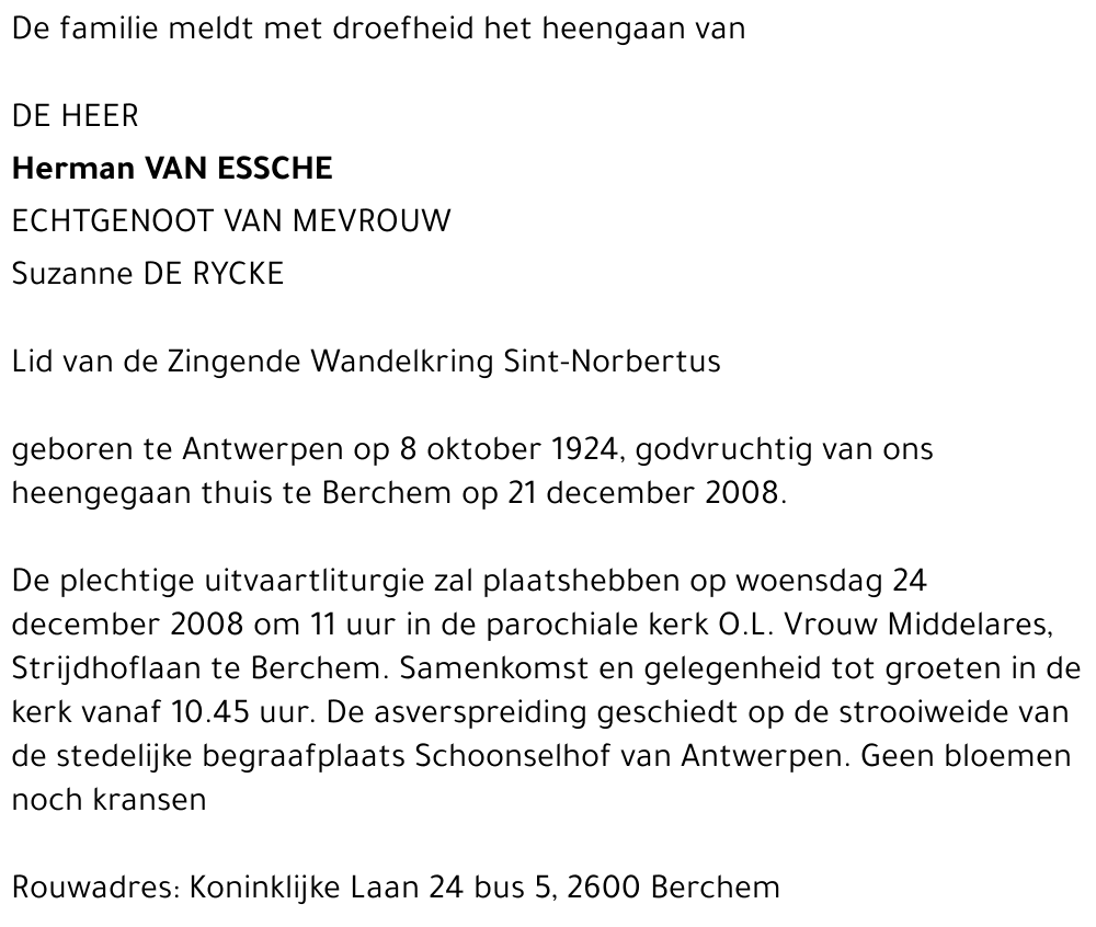 Herman Van Essche